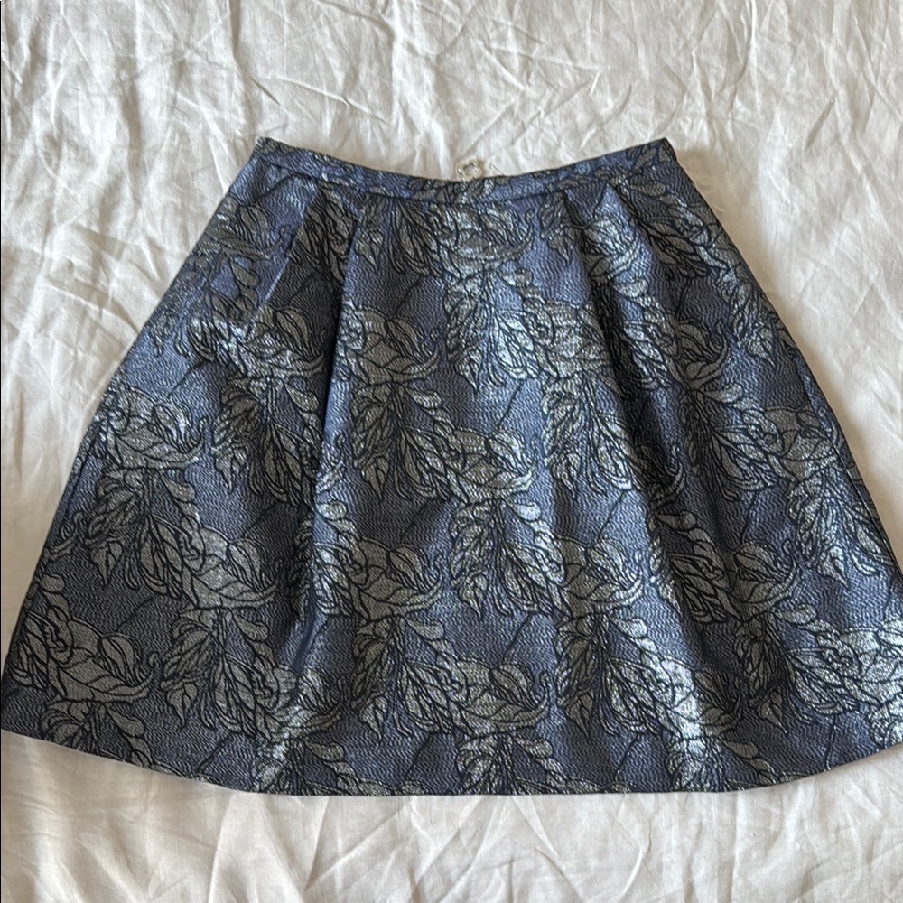 Pink Tartan A-Line Skirt in Blue and Gray